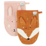 Washcloths 2-pack | Mrs. Rabbit - Mr. Fox