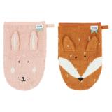 Washcloths 2-pack | Mrs. Rabbit - Mr. Fox