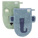 Washandje  2-pack | Mr. Polar Bear - Mrs. Elephant