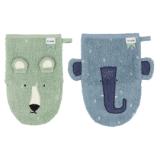 Washandje  2-pack | Mr. Polar Bear - Mrs. Elephant