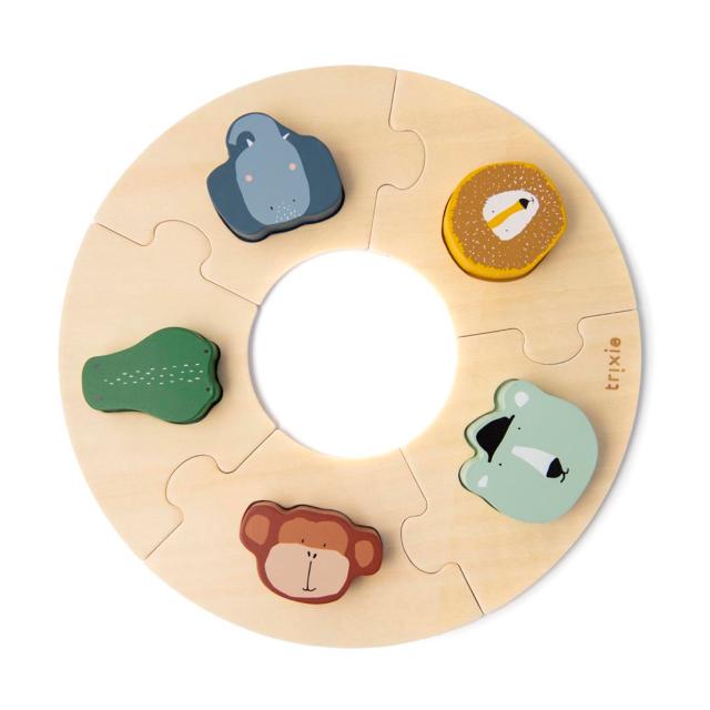 Wooden round puzzle