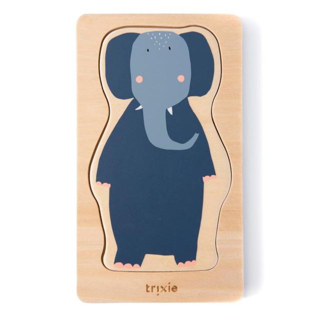 Wooden 4-layer animal puzzle