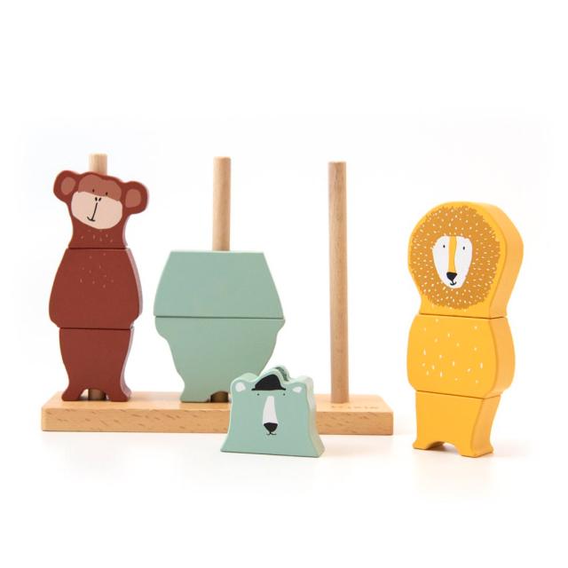 Wooden animal puzzle stacker