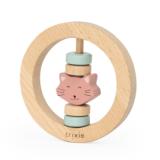 Wooden round rattle - Mrs. Cat