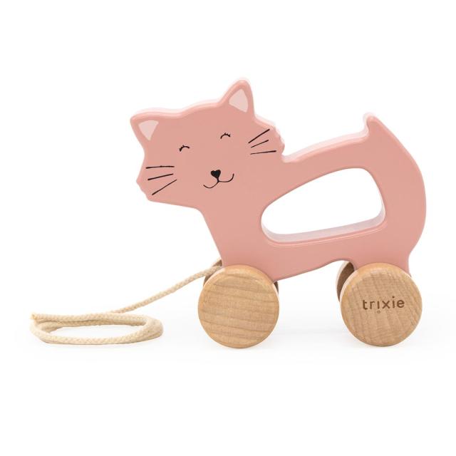 Wooden pull along toy - Mrs. Cat