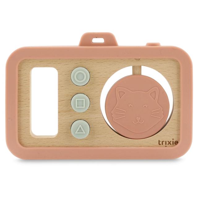 Wooden silicone baby camera - Mrs. Cat