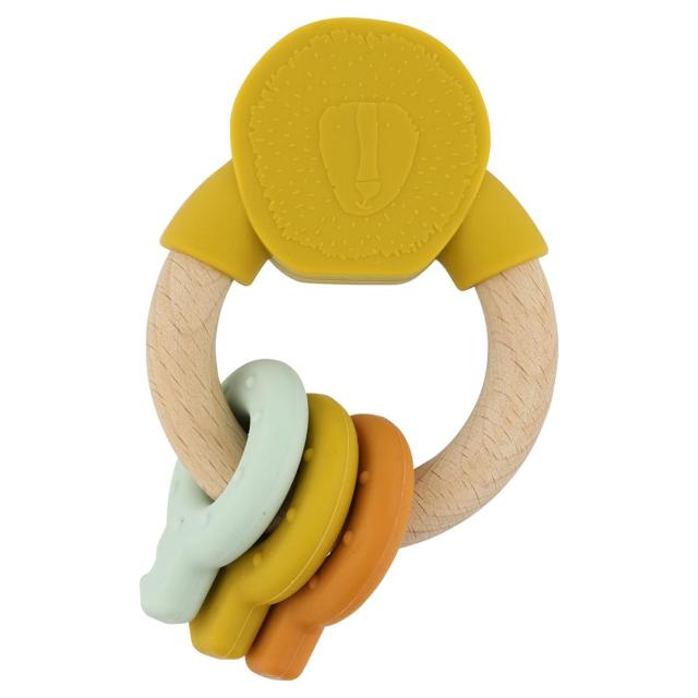 Wooden silicone activity ring - Mr. Lion