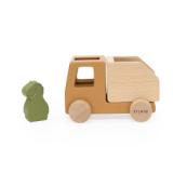 Bauwagen-Set aus Holz mit Tieren