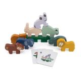 Wooden animal stacking game