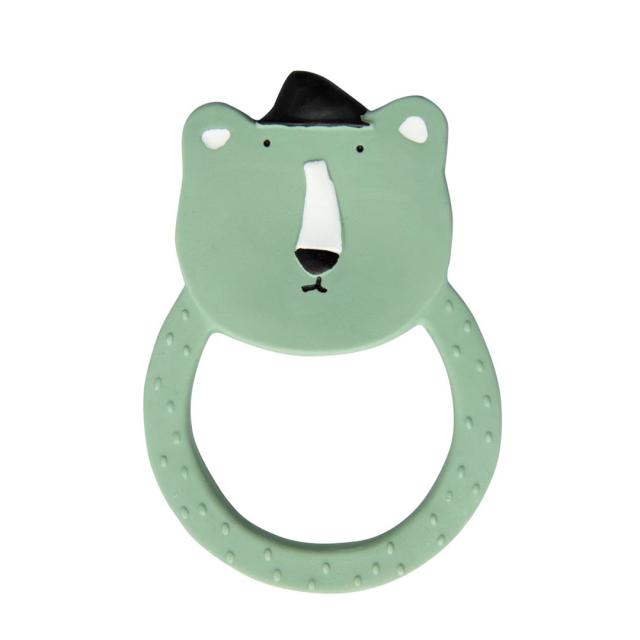 Natural rubber round teether - Mr. Polar Bear