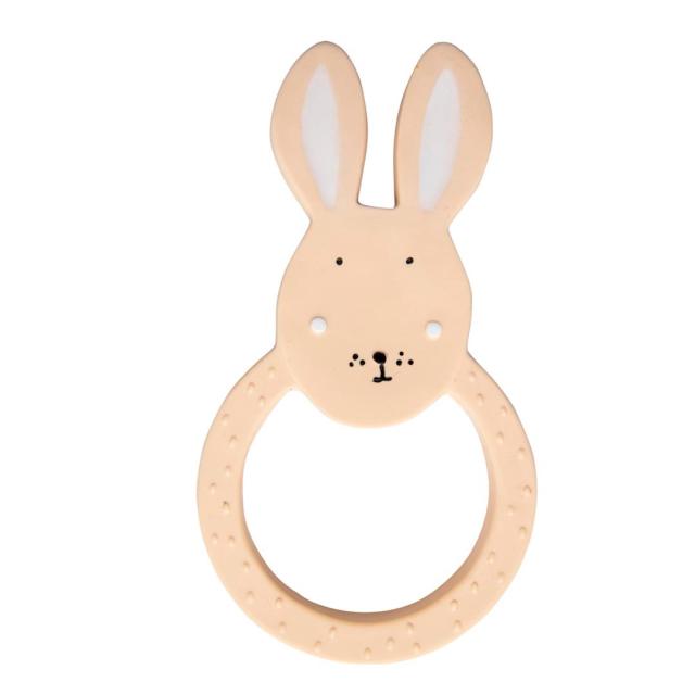 Natural rubber round teether - Mrs. Rabbit