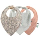 Bandana bib 3-pack mix - Lovely Leaves 