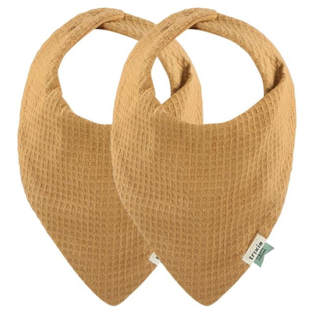 Bandana bib 2-pack mix - Cocoon Caramel