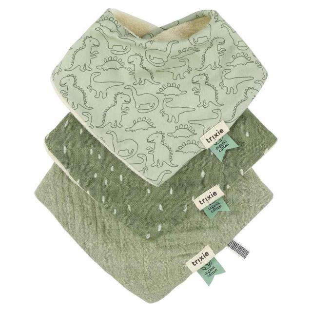 Bandana bib 3-pack mix - Daring Dino