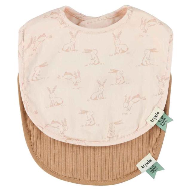 Newborn bib 2-pack mix | Small - Rosy Rabbit