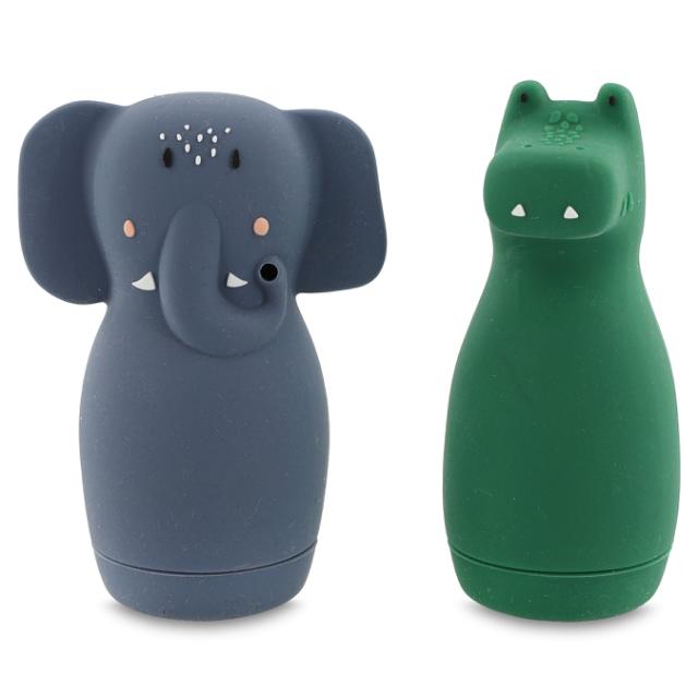 Bath toy squeezy animals - Mrs. Elephant & Mr Crocodile