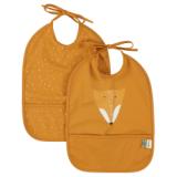 Waterproof bib 2-pack - Mr. Fox 